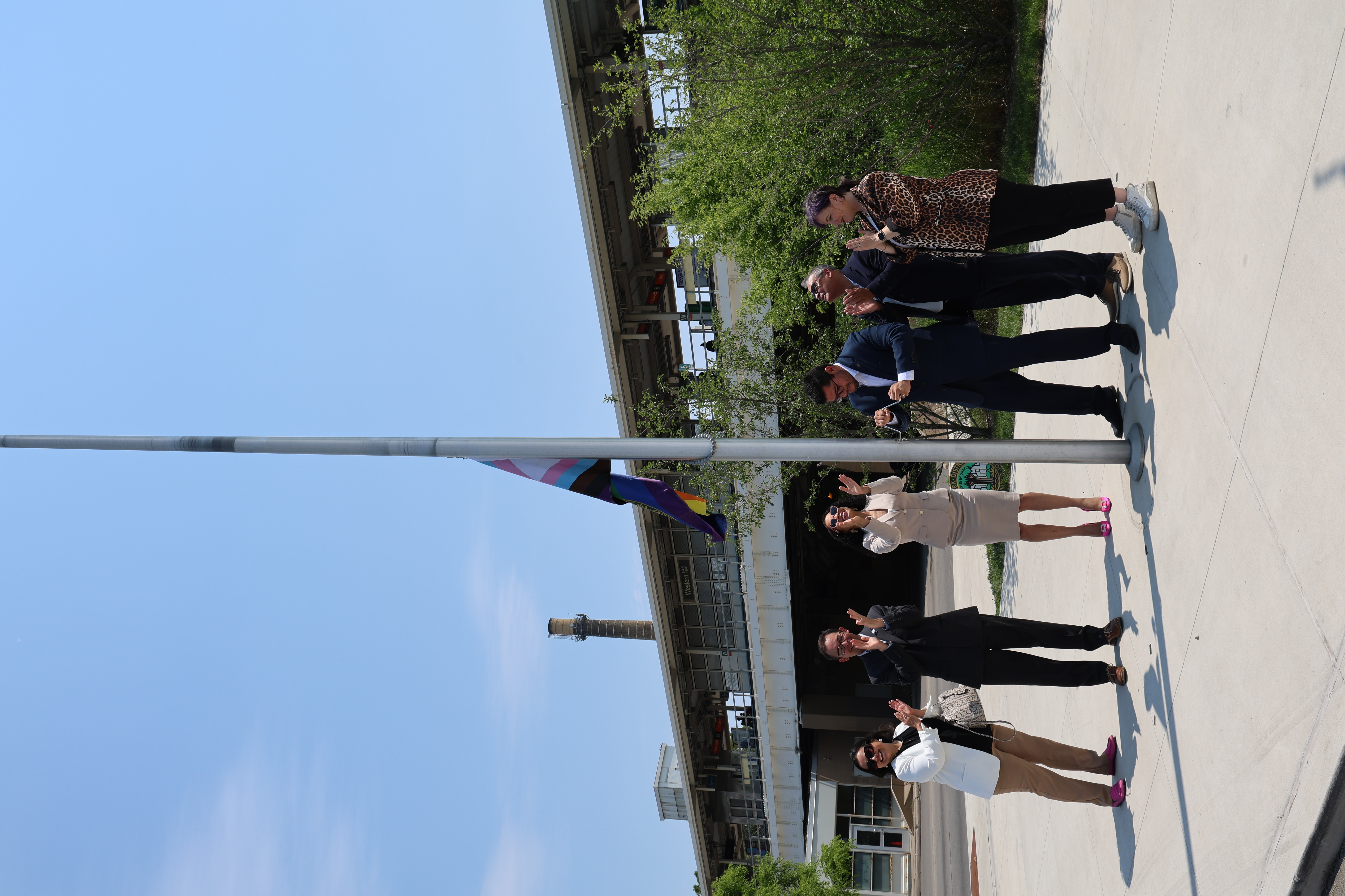 Progress Pride flag raising ceremony.